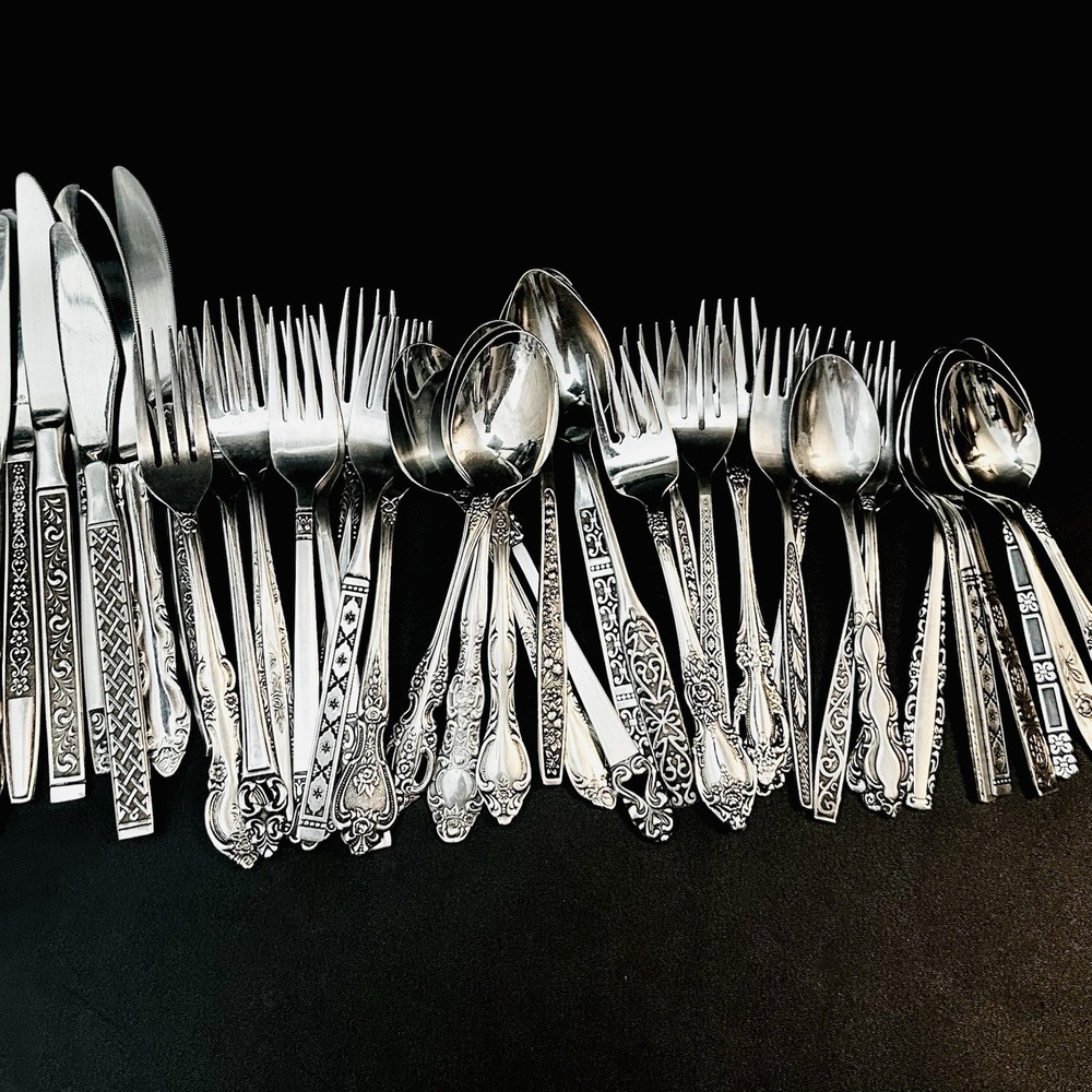 40 Vtg Stainless Flatware Mismatched Japan EKCO National Interpur Oneida Mixed